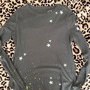 Women's Gray Starry Long Sleeve Top